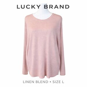 Lucky Brand Blush Long Sleeve Linen Sweater NWT